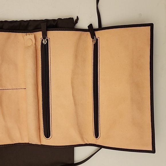 RARE Ippolita Jewelry Travel Holder Case 2Pc  Mahogany Brown Italian Leather NEW - Picture 11 of 12
